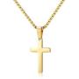 Ursteel Cross Necklace for Men, Stainless Steel Silver Black Gold Cross Pendant Necklace for Men, 16-24 Inches Box Chain