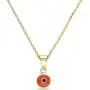 Pori Jewelers 14K Solid Gold Evil Eye Pendant Necklace - With 0.75mm 14K Chain - 16'' Pori Jewelers 14K Solid Gold Evil Eye Pendant Necklace - With 0.75mm 14K Chain - 16''