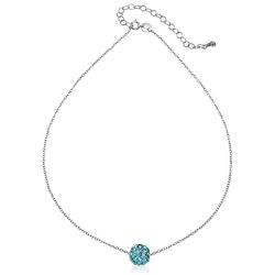 GemStar USA Sterling Silver 8mm Crystal Ball Choker Necklace, Color Options