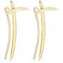 Katana Knift Simple Ear Climber Crawler Moon Cuffs Wrap Earrings for Women Girls Men 925 Sterling Silver Minimalist Long Wave Curved Bar Studs Pierced Geometric Post Vine Pin Personalized Hoops Jewely