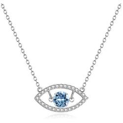AOBOCO Sterling Silver Evil Eye Necklace Dancing Crystal Evil Eye Women Gifts