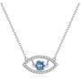 AOBOCO Sterling Silver Evil Eye Necklace Dancing Crystal Evil Eye Women Gifts
