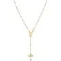 MiaBella 18K Gold Over Sterling Silver Italian Rosary Bead Cross Y Necklace Chain for Women Men, 20 Inch MiaBella 18K Gold Over Sterling Silver Italian Rosary Bead Cross Y Necklace Chain for Women Men, 20 Inch