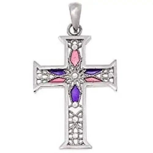 Michael Anthony Jewelry Colored Enamel Swirl Cross Pendant Michael Anthony Jewelry Colored Enamel Swirl Cross Pendant