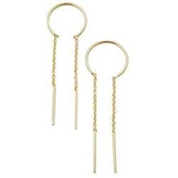HONEYCAT Threader Drop Bar Chain Earrings in Gold, Rose Gold, or Silver | Minimalist, Delicate Jewelry