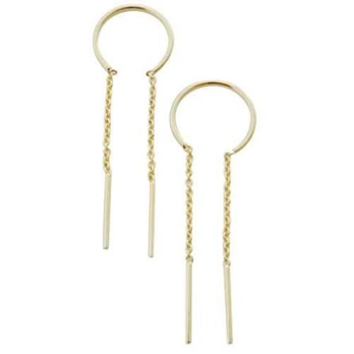 HONEYCAT Threader Drop Bar Chain Earrings in Gold, Rose Gold, or Silver | Minimalist, Delicate Jewelry