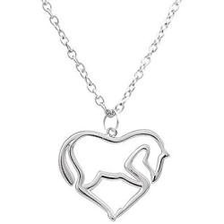 Luvalti Heart Pendant Necklace Horse Heart Jewelry - Family and Friends Jewelry Gift