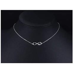 S925 Sterling Silver Choker Short Dainty Necklace Pendant for Women Girl