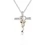 HOLLP Rose Flower Necklace Cross Pendant Necklace with Rose Flower Necklace Jewelry Gift for Godmother Goddaughter Wife Mom Girlfriend Friend