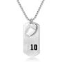VI.SPORT Bible Verse Football Player Number 10 Necklace Dog Tag Pendant Religious Philippians 4:13 I Can Do All Things Jewelry