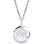 .925 Sterling Silver Diamond Accented Initial Letter Disc Girls Pendant Necklace With 14'' Rolo Chain and 2'' Extender (I Color, I1 Clarity)