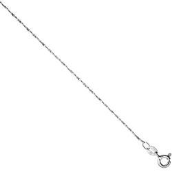 Sterling Silver Diamond Cut Twisted Serpentine Chain 1.1mm Very Thin Nickel Free Italy, Sizes 7-30 inch