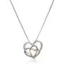 Sterling Silver and 14k Rose Gold Diamond Accent Triple Heart Pendant Necklace,18'' Sterling Silver and 14k Rose Gold Diamond Accent Triple Heart Pendant Necklace,18''