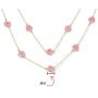 Bling Jewelry White Pink Orange Flower Long Gold Plated Crystal Accent Station Chain Wrap Layer Clover Necklace for Women 40 Inch