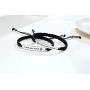 PJ Jewelry Personalized Custom His and Hers Handmade Rope Braided Nameplate ID Matching Couple Bracelets for Lover