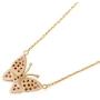 Carleeen Solid 14K Rose Gold 1/3cttw Natural Diamond Pink Sapphire Cute Gold Butterfly Necklace Fine Jewelry for Women Girls (0.03cttw Diamond, I_J Color)