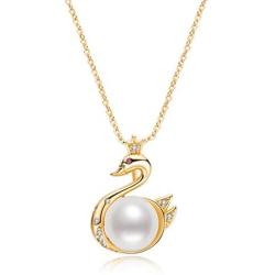 Pearl Pendant Necklace Freshwater Cultured White Single Pearl Necklace 14K Gold Filled Pearl Jewelry Gifts for Women Girls Wife
