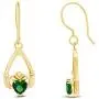 Claddagh Drop Earrings In Yellow Gold Over Sterling Silver By jewel Zone US Claddagh Drop Earrings In Yellow Gold Over Sterling Silver By jewel Zone US