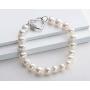 Pearl Bracelets Freshwater Cultured White Pearl Bracelet for Women Sterling Silver Heart Clasp Pearl Jewelry Gift for Girls Daughter Bridesmaid 7.1 Inches 6-7mm/7-8mm/8-9mm/9-10mm/10-11mm