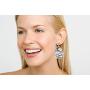 GoodCorserMall Womens Leather Earring Teardrop Snakeskin Print Leather Dangle Drop Earrings