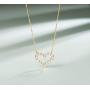 Carleen Yellow Gold Plated 925 Sterling Silver CZ Cubic Zirconia Open Heart Necklace Stud Earrings Jewelry Set For Women Girls