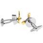 MRCUFF Airplane Plane Propellor Pilot Propeller Pair Cufflinks in a Presentation Gift Box & Polishing Cloth