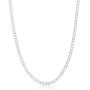 NYC Sterling Chain Necklace 3MM Sterling Silver .925 Curb Link For Men And Women, Made In Italy