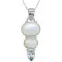 YoTreasure 1.65'' Rainbow Moonstone Blue Topaz 925 Sterling Silver Chain Pendant YoTreasure 1.65'' Rainbow Moonstone Blue Topaz 925 Sterling Silver Chain Pendant