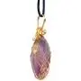 Pure Purple Amethyst Crystal Necklace - for Spiritual Awarness & Peace, Golden Plated Wire Wrap Amethyst Crystal Jewelry, Adjustable Cord Length, Gemstone Chakra Healing Charm