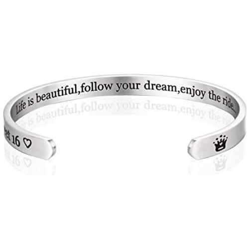 LIUANAN Birthday Gifts for Women Girls Funny Quote Birthday Bracelet 16th 21th 30th 40th 50th 60th 70th 80th Birthday Bangle for Friend Sister Daughter Mom