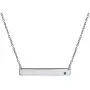 Personalized Customizable Initial Horizontal Sideway Flat Bar Name Plate Pendant Necklace For Teen Women Teens .925 Sterling Silver 12 Birthday Month Crystal Accent Colors Personalized Customizable Initial Horizontal Sideway Flat Bar Name Plate Pendant Necklace For Teen Women Teens .925 Sterling Silver 12 Birthday Month Crystal Accent Colors