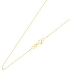 Ioka - 14K Yellow OR White Solid Gold 0.5mm Box Chain Necklace with Spring Ring Clasp