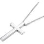 FIBO STEEL Stainless Steel Cross Pendant Chain Necklace for Men Women, 22-30 Inches