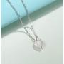 FANCIME Valentines Day Gifts Heart Necklace for Women Sterling Silver Created White Opal Necklace Cubic Zirconia CZ Danity Fine Jewelry for Women 16+2 inches Extender