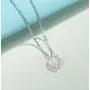 FANCIME Valentines Day Gifts Heart Necklace for Women Sterling Silver Created White Opal Necklace Cubic Zirconia CZ Danity Fine Jewelry for Women 16+2 inches Extender