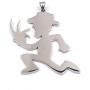 U/K Heavy Large 2 inch Stainless Steel Color ICP Crazy Clown Hatchetman Mens Pendant Necklace Punk Jewelry for Mens rolo Chain 4mm24
