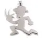 U/K Heavy Large 2 inch Stainless Steel Color ICP Crazy Clown Hatchetman Mens Pendant Necklace Punk Jewelry for Mens rolo Chain 4mm24