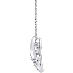 Dancing Diamond''Love Wrapped'' Heart Pendant Necklace in 925 Sterling Silver by Parade of Jewels (1/6 ct.tw.), 18''