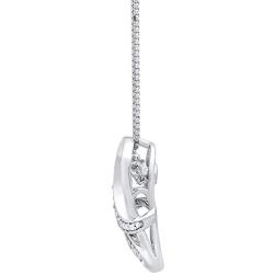 Dancing Diamond''Heartbeats'' Heart Pendant Necklace in 925 Sterling Silver by Parade of Jewels (1/8 ct.tw.), 18''