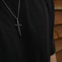 epiphaneia Mens Stainless Steel Cross Necklace''Man Of God'' 1 Timothy 6:11. Mens Jewelry Cross Necklaces Christian Religious Gifts Christians for Men - Birthday gift for Dad, Fathers Day, Christmas