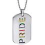PAURO 2PCS Pride Rainbow Dog Tag LGBT Stainless Steel Jewelry - Gay and Lesbian Pride Pendant Necklace