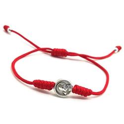 Simple St Padre Pio Bracelet Catholic Saint Medal on Adjustable Red Cord