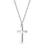 Minimalist Simple Flat Tiny Religious Latin Cross Pendant Necklace For Teen Women Rose Gold Plated 925 Sterling Silver Minimalist Simple Flat Tiny Religious Latin Cross Pendant Necklace For Teen Women Rose Gold Plated 925 Sterling Silver