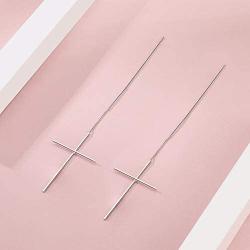 Christian Cross Earrings Drop Dangle Threader Earring Simple Minimalist for Women Girls