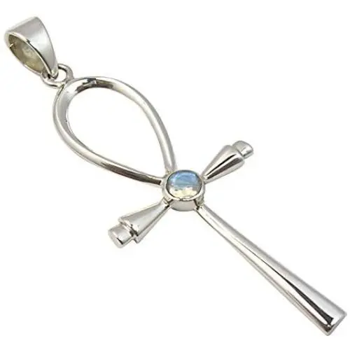 SilverStarJewel 925 Solid Silver 4 x 4 mm Rainbow Moonstone Pendant 2.3'' Art Jewelry SilverStarJewel 925 Solid Silver 4 x 4 mm Rainbow Moonstone Pendant 2.3'' Art Jewelry