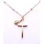 Religious Necklace for Women 18K Gold Plated Chain Cross & Miraculous Pendant Genuine Azabache Protection Jewelry