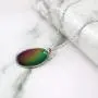 Ms.Iconic 17x22MM Oval Disc Rainbow Mood Charm Color Change Necklace Color Changing Jewelry Bridesmaid Wedding Gift for Her