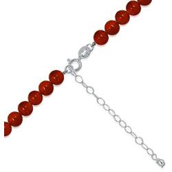 Sea of Ice Precious Gemstone 6mm Round Beads Necklace 14'' Plus 2'' Extender with Sterling Silver Spring Ring Clasp
