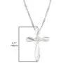 .925 Sterling Silver Diamond Accent Looped Cross Pendant Necklace with 18'' Box Chain (I Color, I1 Clarity)