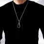 ZiWuark Mens Fish Hook Necklaces Pendant Stainless Steel Fishing Necklace Fish Scale Pendants Nautical Jewelry Gifts for Men Women with 24 Inches Chain